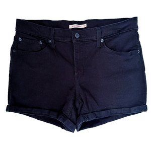 Levi's Black Mid-Length Denim Shorts (Size 31)